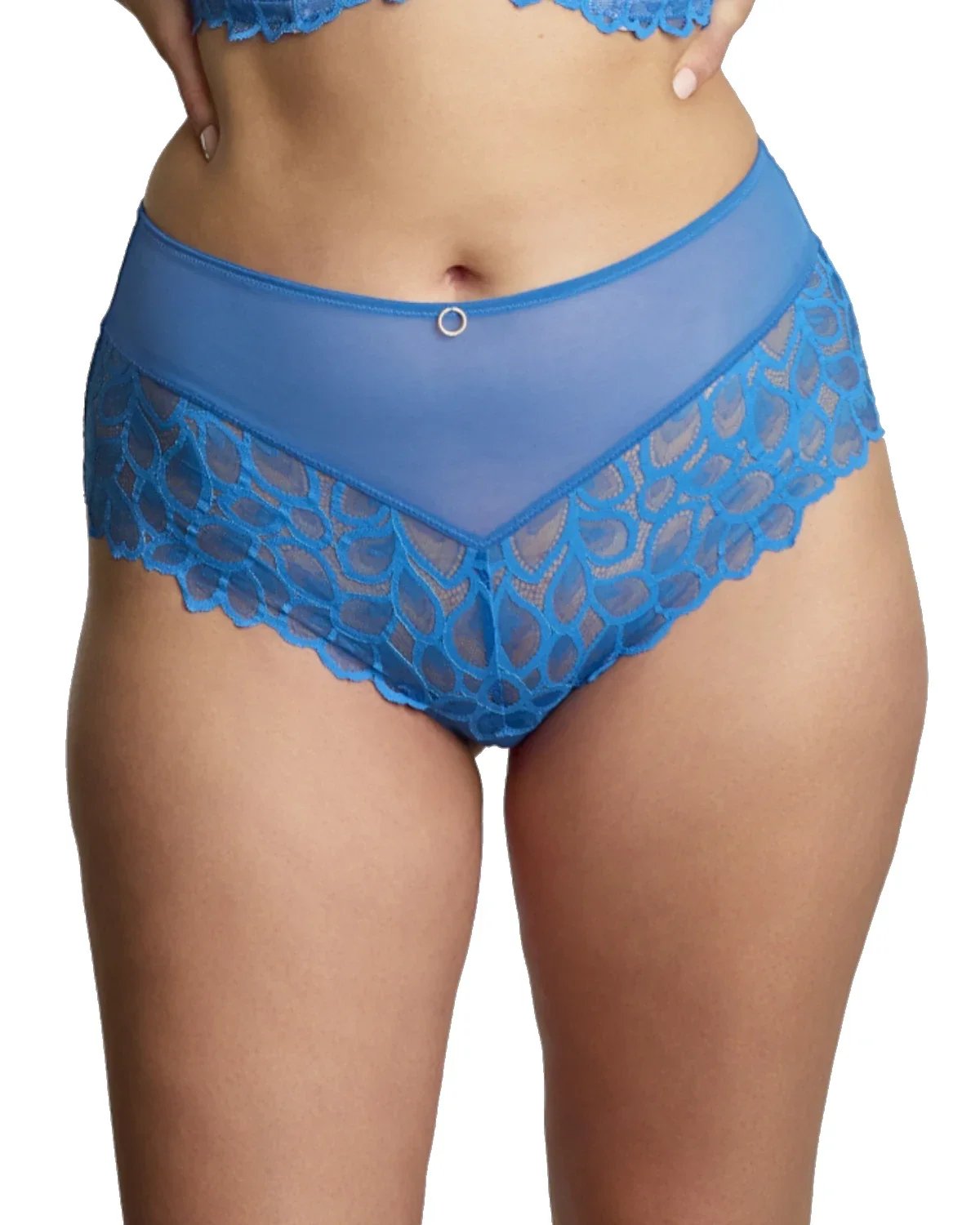 Allure majtki z wysokim stanem - niebieskie - Panache