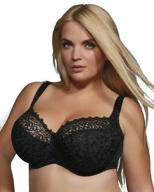 Betty biustonosz full cup z fiszbinami - czarny