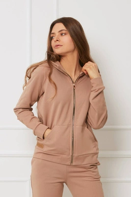 Bluza damska - plus size z kapturem bawełniana OH!ZUZA N&D H10 - beżowa